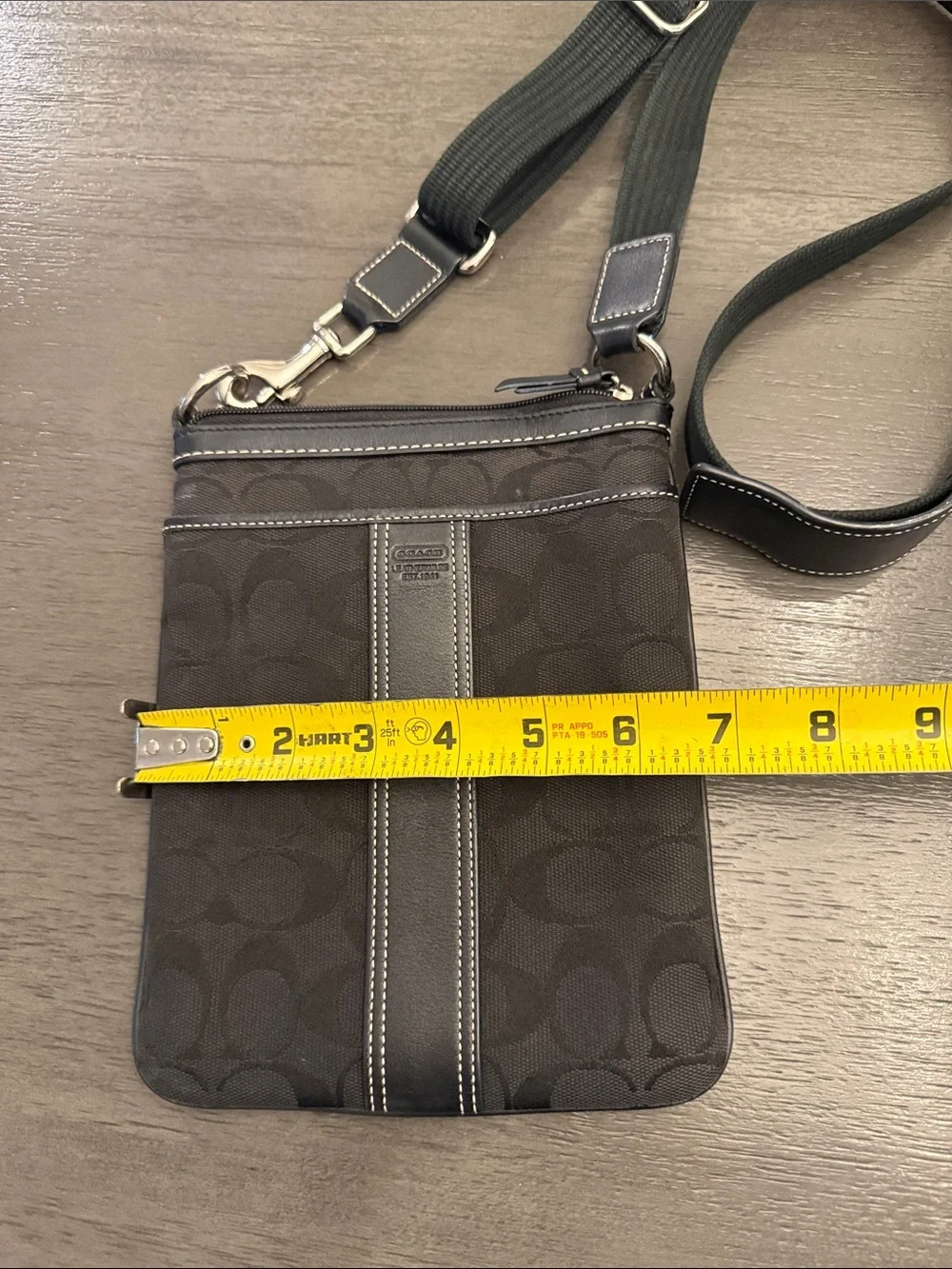 Coach Black Signature Jacquard Small Messenger Crossbody Bag